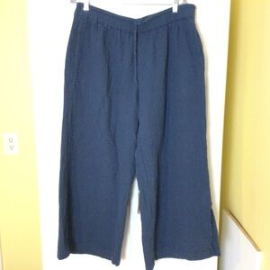 Women'e PACT Organic Cotton Slate Blue Pants Double Gauze Pockets